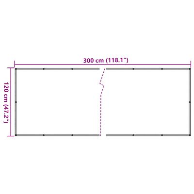 vidaXL Insynsskydd för balkong växtmotiv grön 300x120 cm PVC