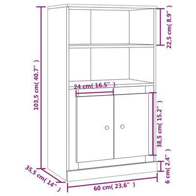 vidaXL Skåp sonoma-ek 60x35,5x103,5 cm konstruerat trä