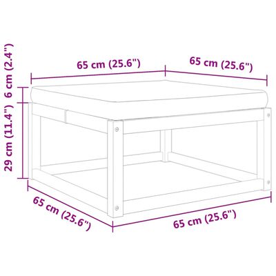 vidaXL Fotpall för trädgården 65x65x29 cm massivt akaciaträ