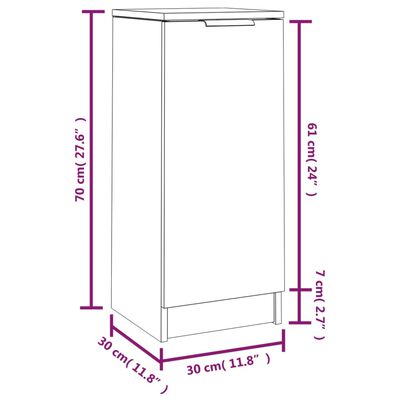 vidaXL Förvaringsskåp brun ek 30x30x70 cm konstruerat trä