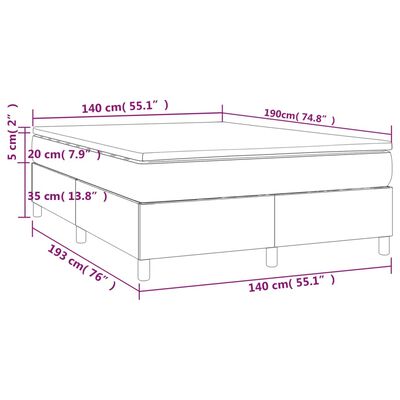 vidaXL Ramsäng med madrass gräddvit 140x190 cm tyg