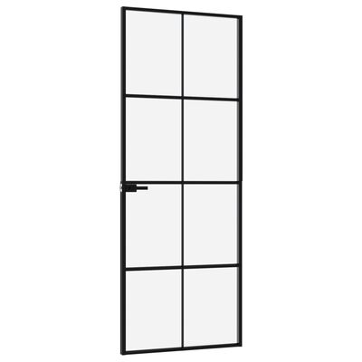 vidaXL Innerdörr 76x201,5 cm härdat glas och aluminium slim