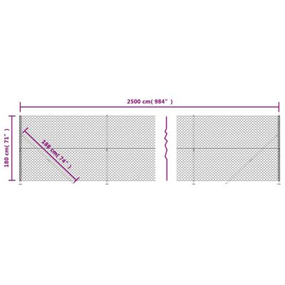 vidaXL Gunnebostängsel med stolpsko silver 1,8x25 m