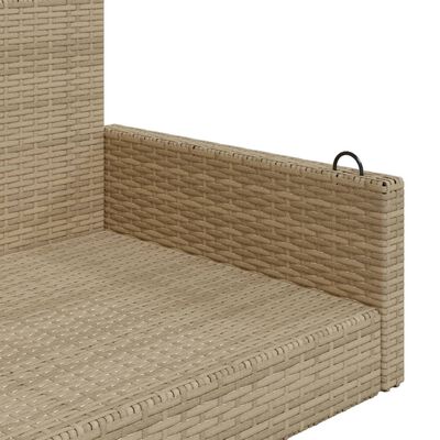 vidaXL Gungbänk beige 119x56x48 cm konstrotting