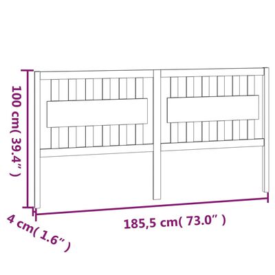 vidaXL Sänggavel vit 185,5x4x100 cm massiv furu