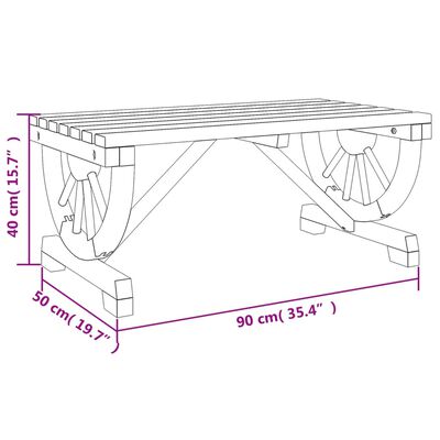 vidaXL Soffbord för trädgården 90x50x40 cm massiv furu