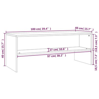 vidaXL Tv-bänk rökfärgad ek 100x35x40 cm konstruerat trä