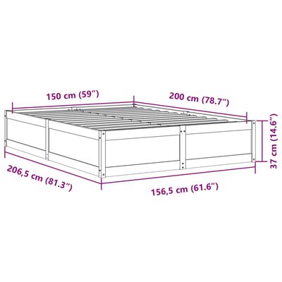 vidaXL Sängram utan madrass 150x200 cm massiv furu