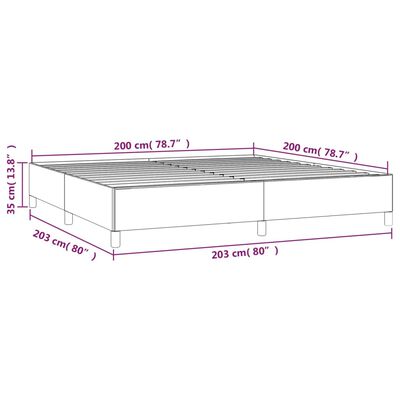 vidaXL Sängram utan madrass ljusgrå 200x200 cm tyg