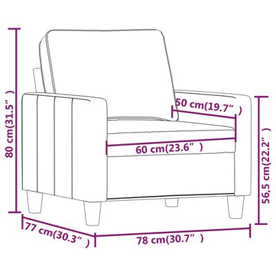 vidaXL Fåtölj mörkgrå 60 cm tyg