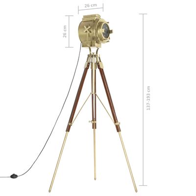 vidaXL Golvlampa massivt mangoträ 193 cm