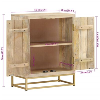 vidaXL Skänk med 2 dörrar 55x30x70 cm massivt mangoträ