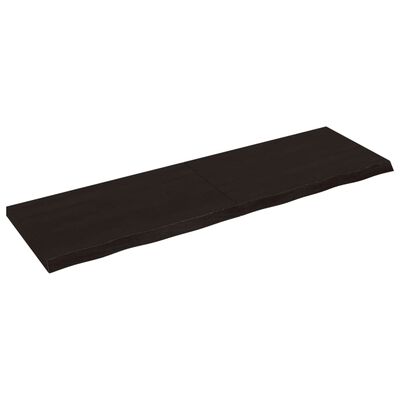 vidaXL Vägghylla mörkbrun 200x60x(2-6) cm behandlad massiv ek