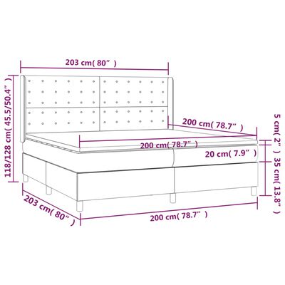 vidaXL Ramsäng med madrass ljusgrå 200x200 cm sammet