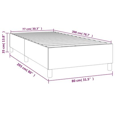 vidaXL Sängram ljusgrå 80x200 cm tyg