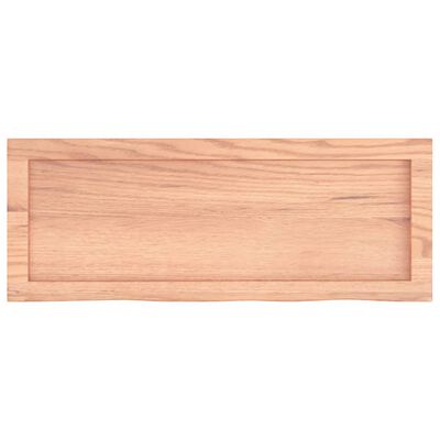 vidaXL Bänkskiva badrum ljusbrun 80x30x(2-6) cm behandlat massivt trä