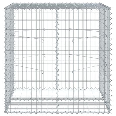 vidaXL Gabionkorg med skydd 100x100x100 cm galvaniserat järn