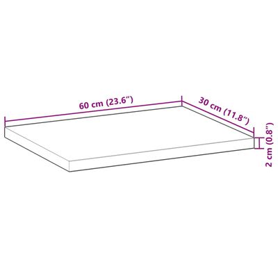 vidaXL Svävande hyllor 4 st 60x30x2 cm obehandlat massivt akaciaträ