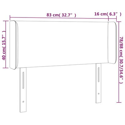 vidaXL Sänggavel med kanter svart 83x16x78/88 cm konstläder