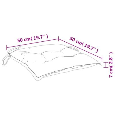 vidaXL Stolsdynor 6 st svartrutig 50x50x7 cm oxfordtyg