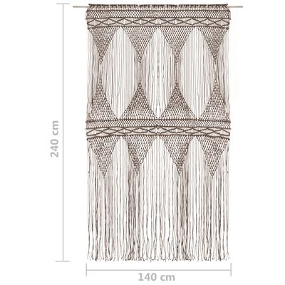 vidaXL Gardin makramé taupe 140x240 cm bomull