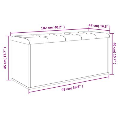 vidaXL Förvaringsbänk vit 102x42x45 cm konstruerat trä