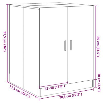 vidaXL Tvättmaskinsskåp sonoma-ek 70,5x71,5x91,5 cm