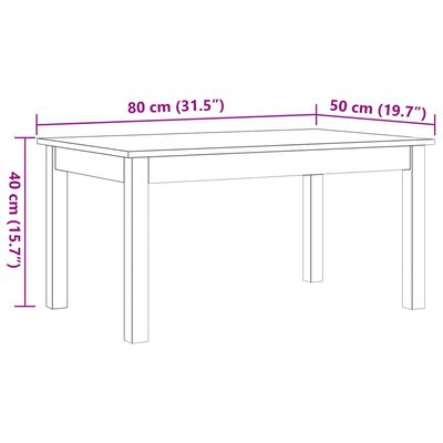 vidaXL Soffbord vaxbrun 80x50x40 cm massiv furu