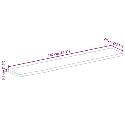 vidaXL Bordsskiva 140x40x3,8 cm levande kant massivt mangoträ