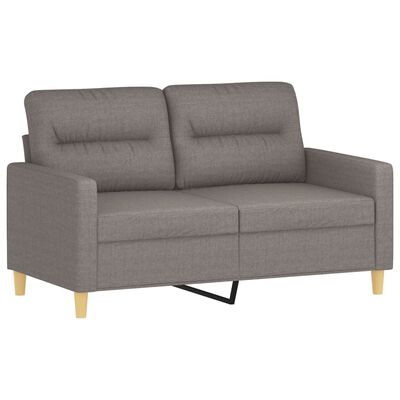 vidaXL 2-sits soffa med prydnadskuddar taupe 120 cm tyg