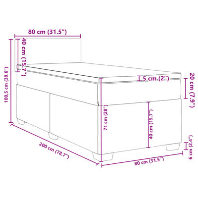 vidaXL Ramsäng med madrass mörkgrön 80x200 cm sammet