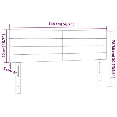 vidaXL Huvudgavlar 2 st blå 72x5x78/88 cm tyg