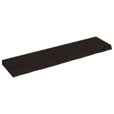 vidaXL Vägghylla mörkbrun 120x30x(2-6) cm behandlad massiv ek