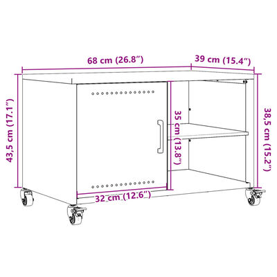 vidaXL Tv-bänk olivgrön 68x39x43,5 cm stål