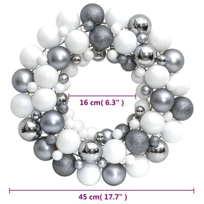 vidaXL Julkrans vit och grå 45 cm polystyren