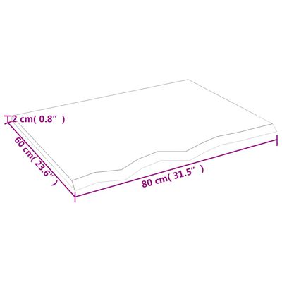 vidaXL Vägghylla mörkbrun 80x60x2 cm behandlad massiv ek