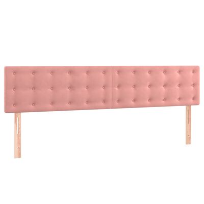 vidaXL Ramsäng med madrass rosa 160x200 cm sammet