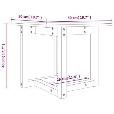 vidaXL Soffbord honungsbrun 50x50x45 cm massiv furu