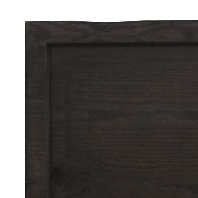 vidaXL Bänkskiva badrum mörkbrun 120x60x(2-6) cm behandlat massivt trä