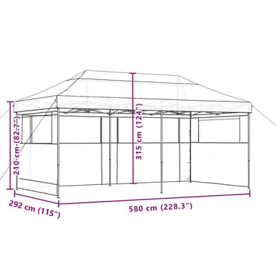 vidaXL Pop-Up hopfällbart partytält med 3 sidoväggar grön