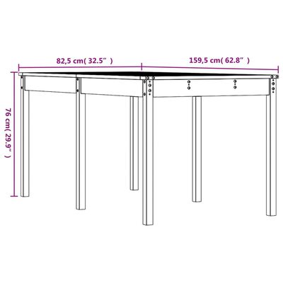 vidaXL Trädgårdsbord 159,5x82,5x76 cm massivt douglasträ