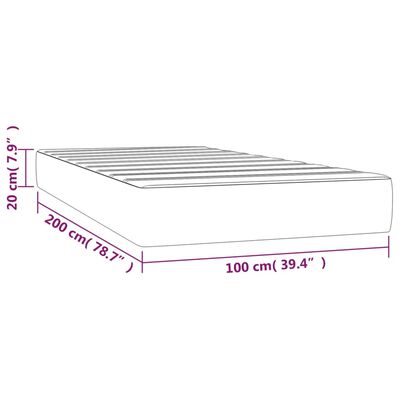 vidaXL Pocketresårmadrass grå 100x200x20 cm konstläder