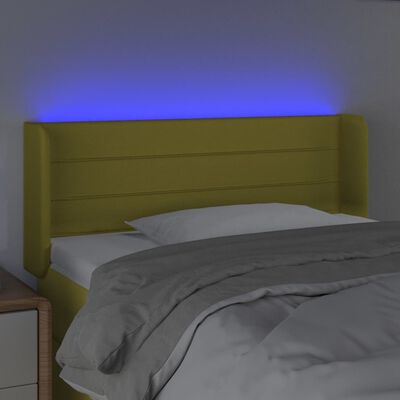 vidaXL Sänggavel LED grön 103x16x78/88 cm tyg