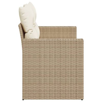 vidaXL Trädgårdssoffa 2-sits med dynor konstrotting beige