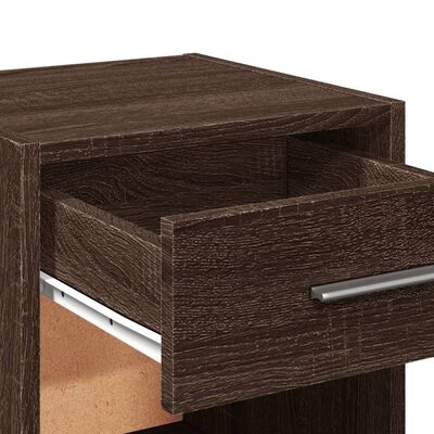 vidaXL Sängbord 2 st brun ek 35x34x65 cm konstruerat trä