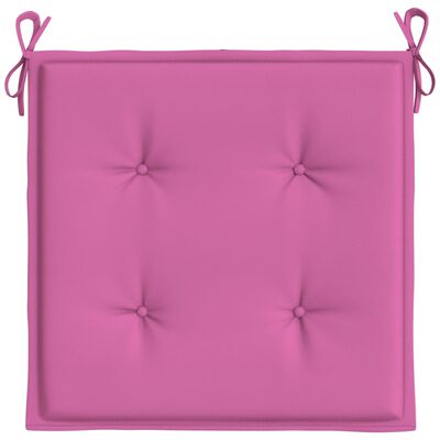 vidaXL Stolsdynor 2 st rosa 40x40x3 cm tyg