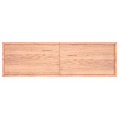 vidaXL Bänkskiva badrum ljusbrun 200x60x(2-6) cm behandlat massivt trä