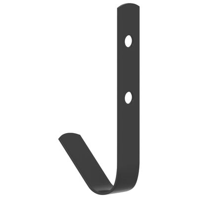 vidaXL Väggkrokar J-form 12 st svart stål