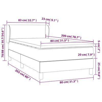 vidaXL Ramsäng med madrass blå 80x200 cm tyg