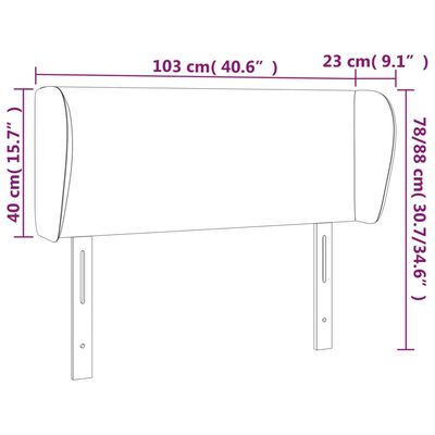 vidaXL Sänggavel med kanter blå 103x23x78/88 cm tyg